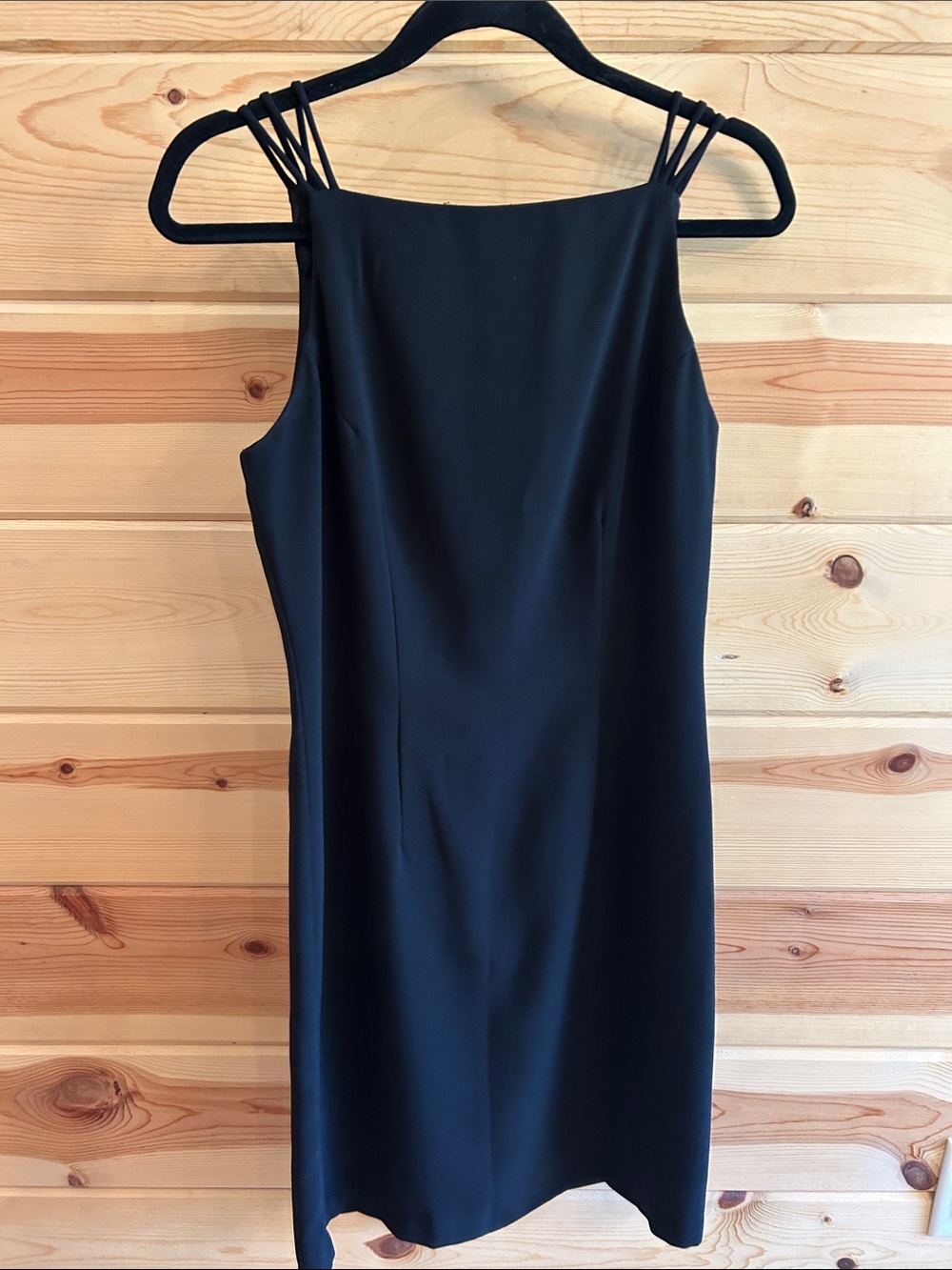 CDC Black Mini Dress with Strappy Shoulder Detail